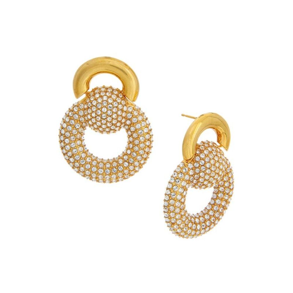 Oscar De La Renta Rhinestone Drop Earrings